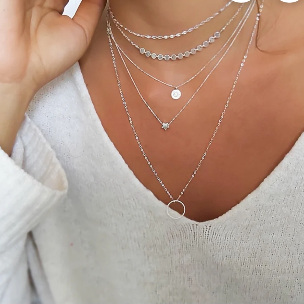 Delicate Sterling Silver Necklace Layering Necklaces (Set of 2)